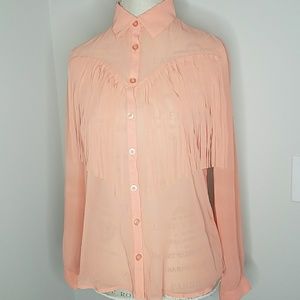 Fringed Sheer Blouse
